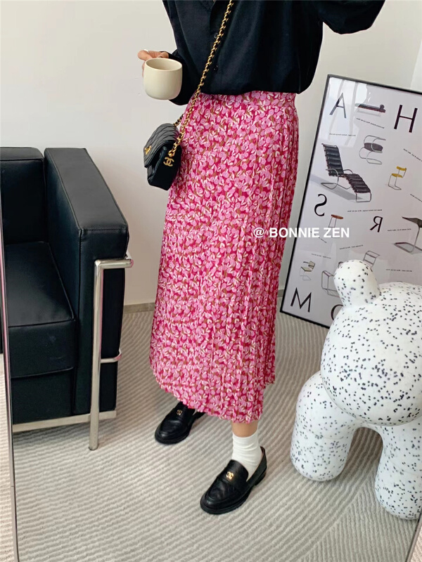 New in early summer! 【 Bonnie 】 floral temperament slim skirt 2239# XYJ