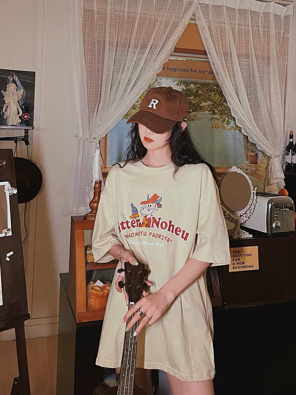 [lab eeda] Vintage denim Cow Print Japanese simple niche thin short sleeve T-shirt 3039# ozq
