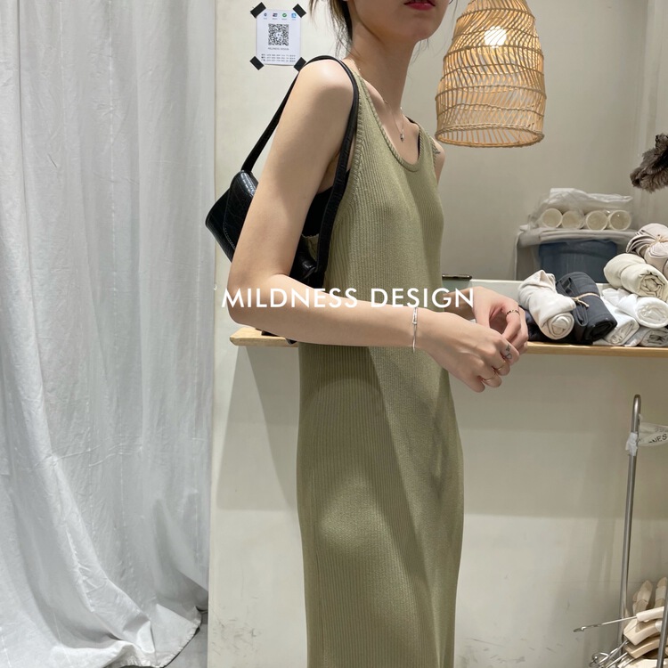 New in early summer! [mildness] curved bead vest knitted dress b608# ZSY