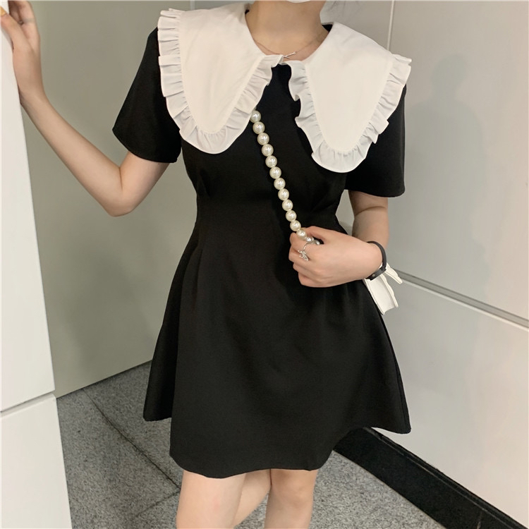 goods in stock! New in early summer! [yes] Korean version sweet first love doll neck slim fitting dress 22025# ozq