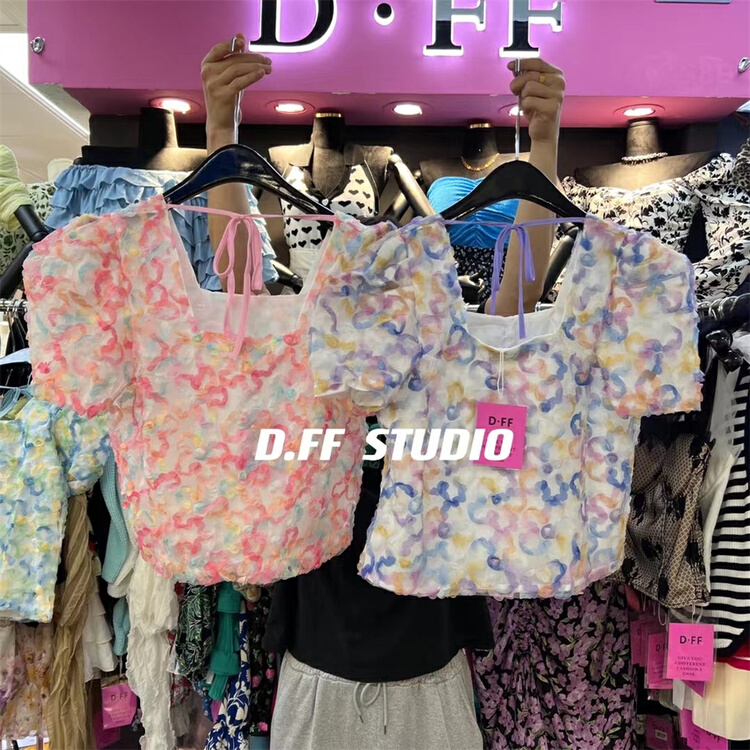 New in early summer! [d.ffstudio] square neck fashion shirt 936# WTT