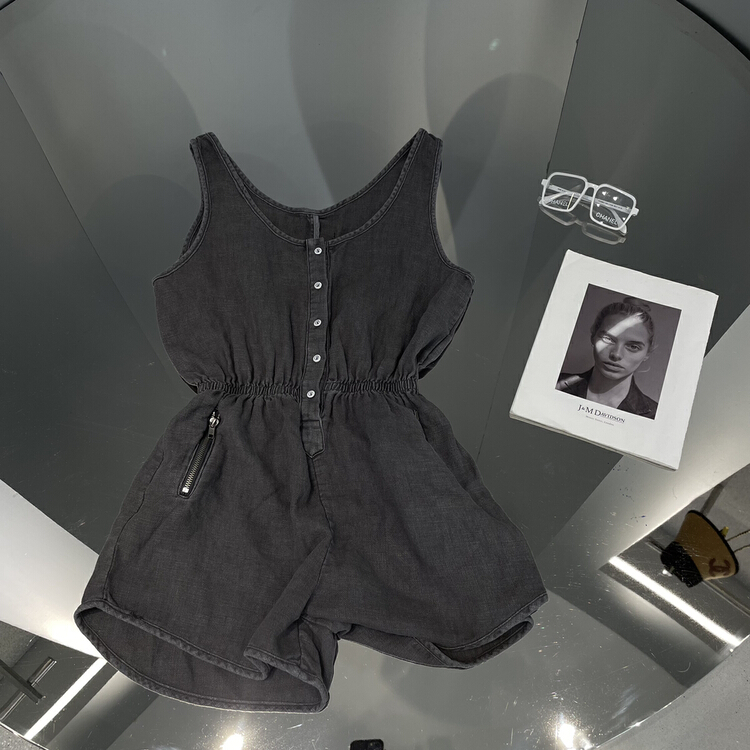 New in early summer! [bobo1972] Korean version waist closing suspender retro Jumpsuit 227259# ozq