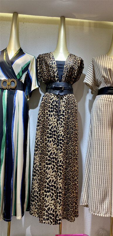[Milan] large women's V-neck color matching Jumpsuit (with belt) 60756# JJ