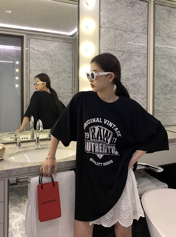 [11An] Korean Vintage Print loose short sleeve T-shirt a6593# LSL