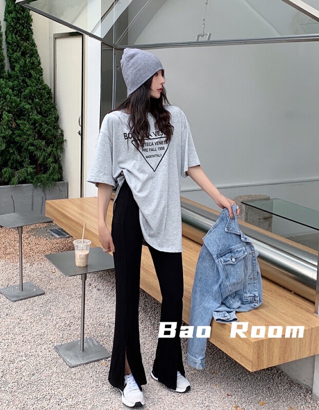 New year in early spring! [fan fan] Korean style elastic high waist horn casual pants 1009# JJ