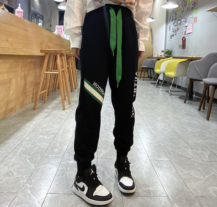 [Qijia +] Korean versatile letter casual pants 7302# zyh