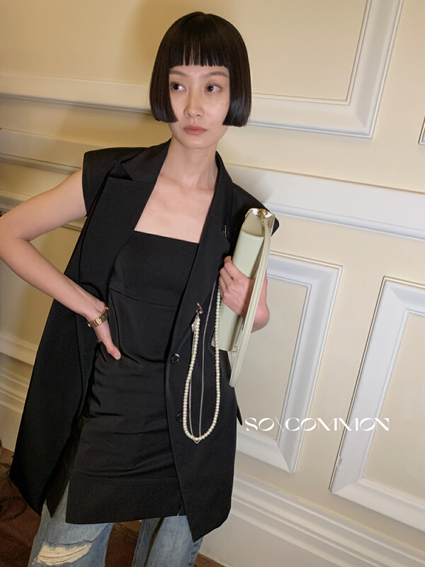 Original price 168.99! New year in early spring! [so common] Korean irregular vest (with pearl chain) 62140# XYJ