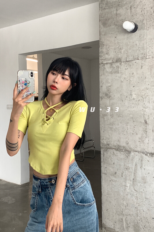 New in early summer! [Wu. 33] Korean simple and versatile short sleeve T-shirt 22231# WTT