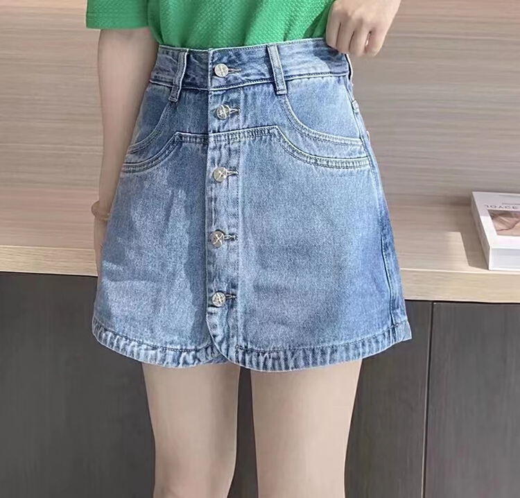 [AI x2 denim] Korean high waist Vintage denim shorts 1005# hjy