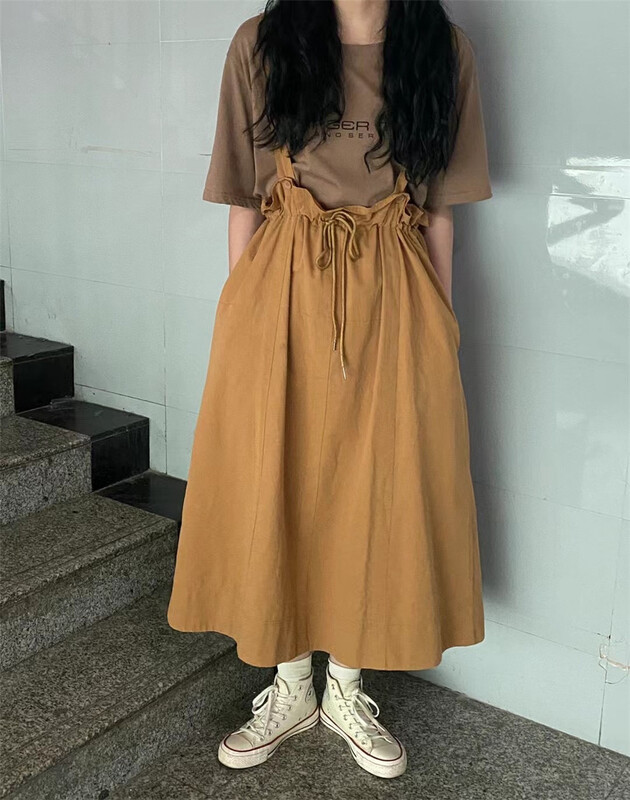 [Muxi] slim fashion Korean suspender skirt (only skirts) 1143# L