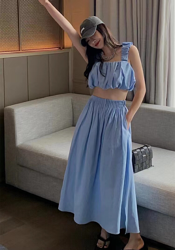 [HH] simple Vest + mid length skirt two piece suit 8309# LSL