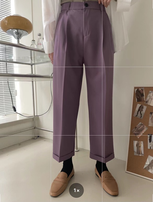 [in mode] temperament and texture slim fitting trousers 8691-1# cqw