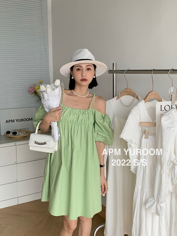 [APM yuroom] sweet temperament off shoulder dress 22217# LSL