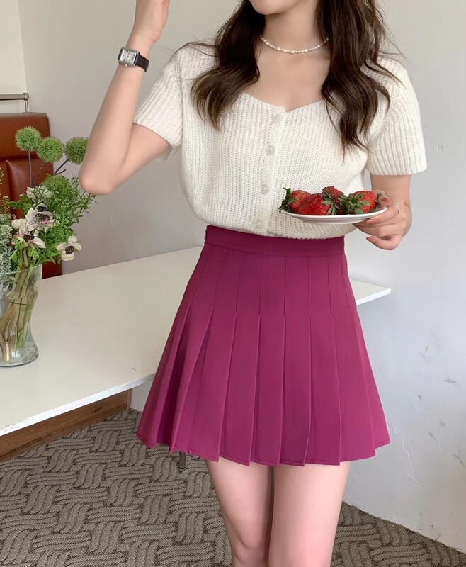 [Manulife] high waist pleated lady skirt ys1-1863# ll