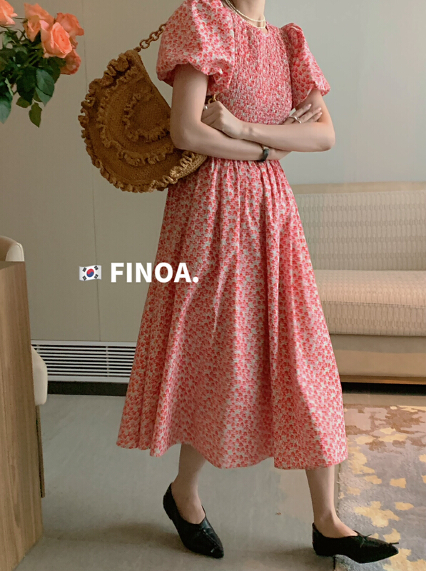 [olive] elastic daylan casual fashion floral dress 1091# CLS