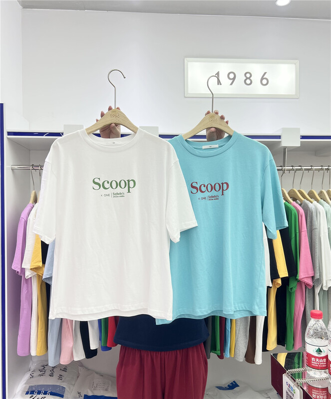 [1986] simple loose letter printed round neck short sleeve T-shirt c472# LSL