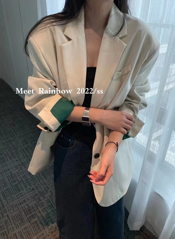 New year in early spring! [rainbow] contrast inner letter suit 30080# WTT