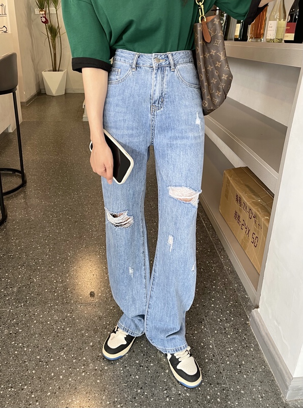 Original price 73.32! [Mi & Co Wu] straight hole loose jeans t1316# hjy