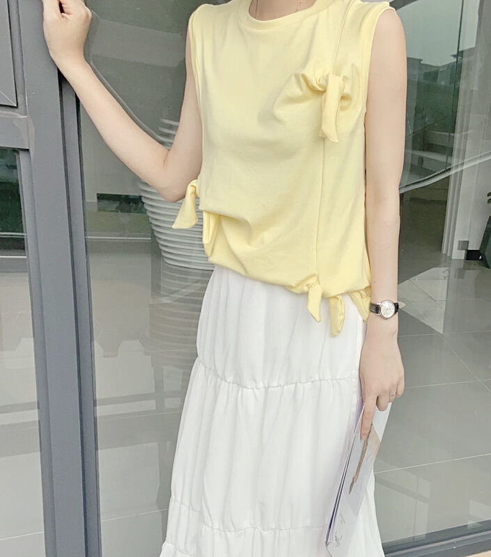 [Hello] simple solid color round neck vest / sling ys7055# lwy