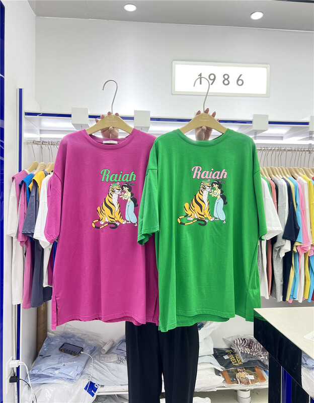 New in early summer! [1986] cartoon printed loose Casual Short Sleeve T-shirt c777# LSL