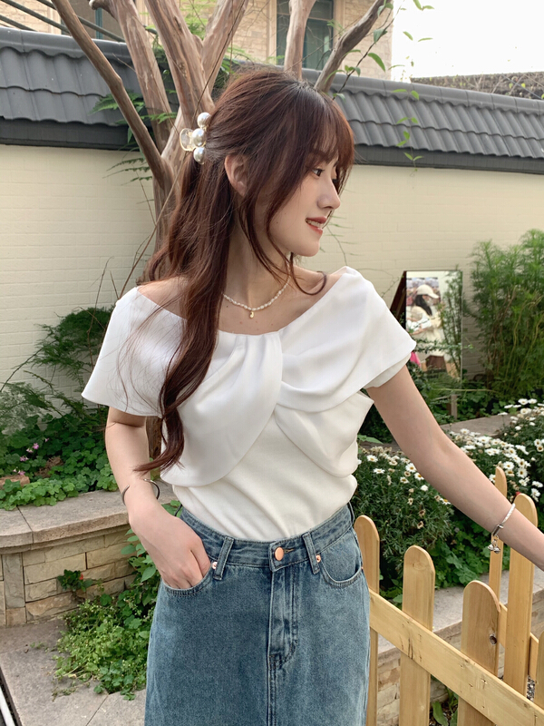 New in early summer! [as] simple solid color versatile blouse 2178a# hjy