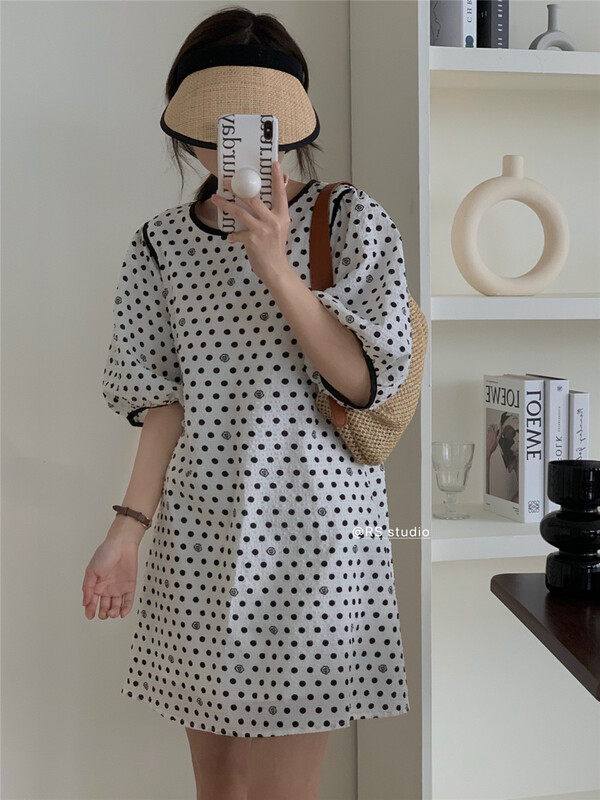 [RS] Korean wave dot rose print dress rs1998# XYY