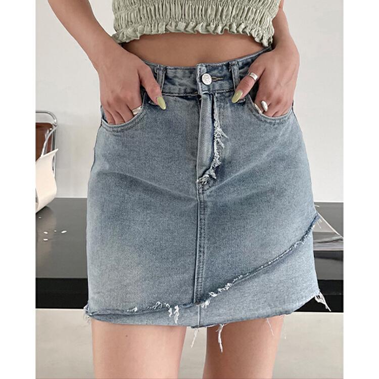 [FabI] high waist, slim and versatile denim skirt pants 6199# XYJ