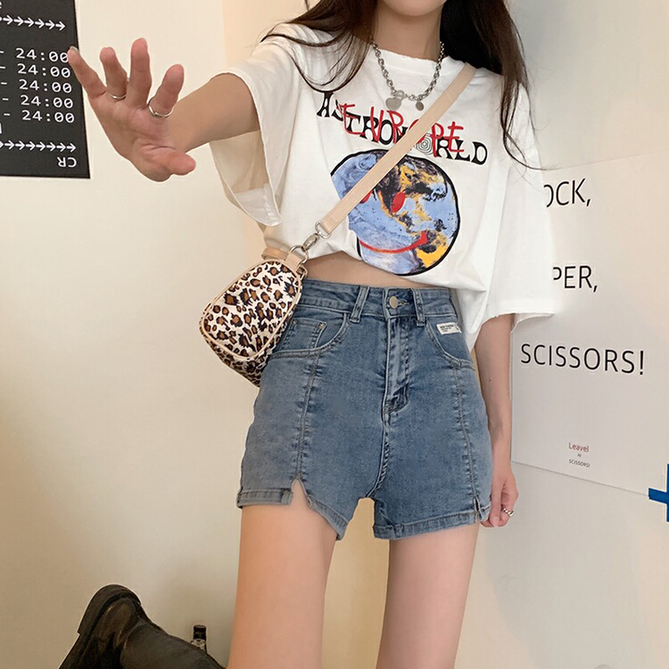New in early summer! [four seasons] elastic washed versatile denim shorts 8750# LSL