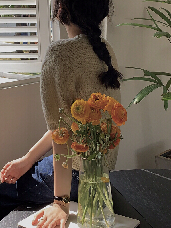 New year in early spring! [ISO Korean] Korean version simple solid color short sleeved warm sweater ys3025# hjy
