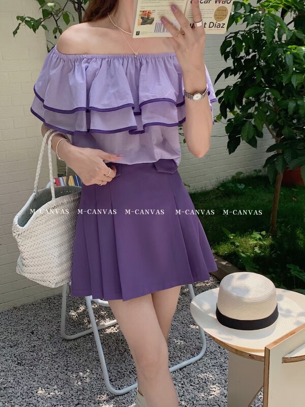 New in early summer! [m-canvas] colorful and versatile one shoulder shirt 8029# lwy