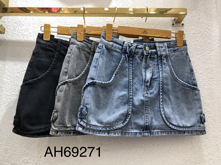 New in early summer! [queen] simple solid color versatile skirt ah69271# ozq