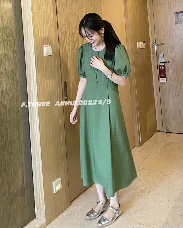 New in early summer! [f.three] Tencel cotton slim waist dress 87260# XJ