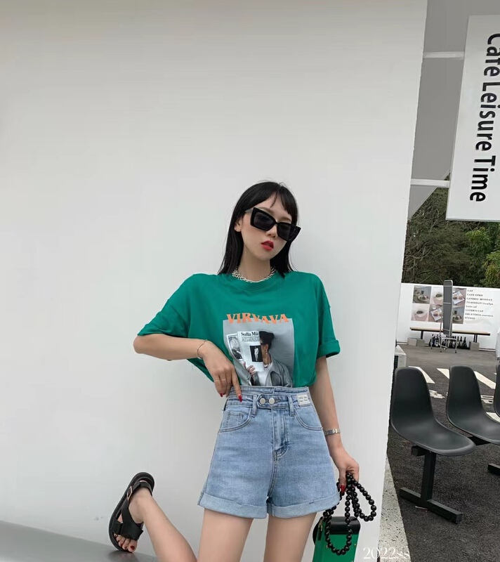 New in early summer! [J-star] Korean high waist and thin denim shorts 6679# WTT