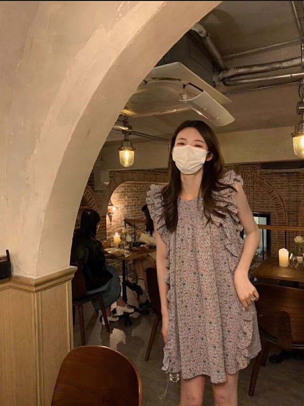 [x · h studio] floral versatile slim dress m519# ozq