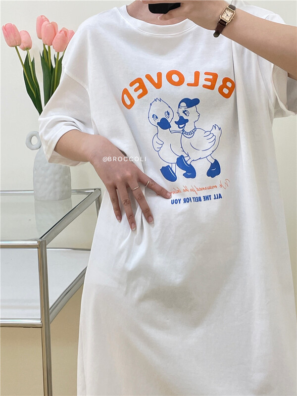 [broccoli] Korean cartoon printed short sleeved dress 031# zjy
