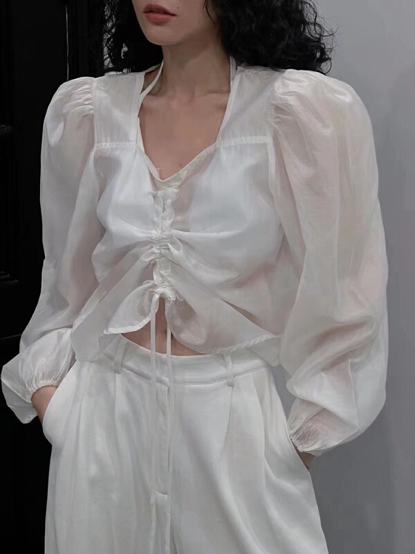 New in early summer! [lidada] drawstring temperament Korean small shirt 2521# HBx