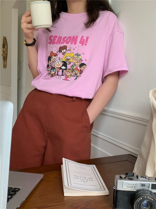 [feeding] Korean pattern Casual Short Sleeve T-shirt 7816-j7# cqw