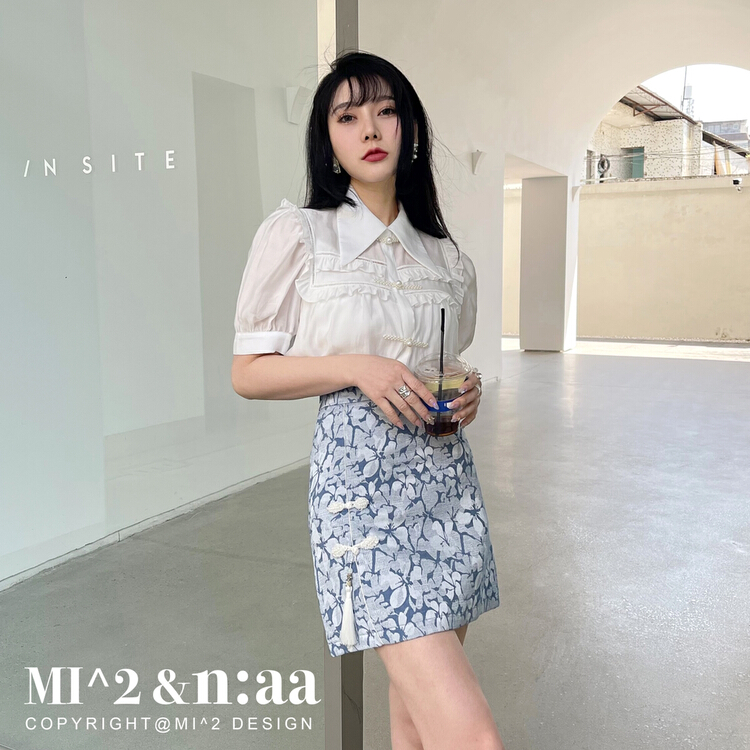 goods in stock! New in early summer! [mi2] Chinese style short sleeve button up shirt e9244# JJ