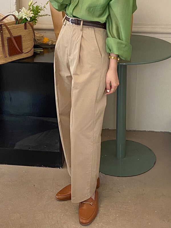[C for her] Korean pure color versatile casual pants (with waist rope) 5086# hjy