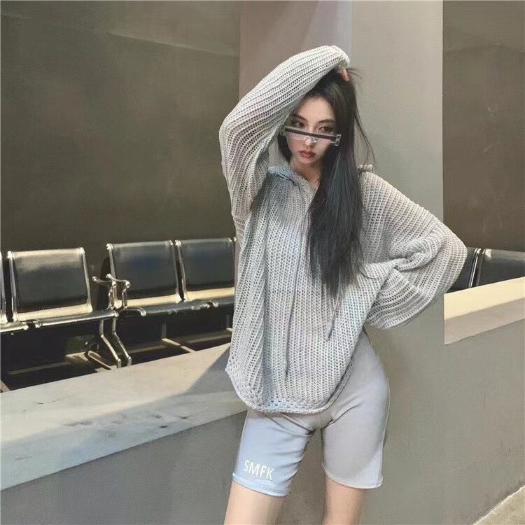 goods in stock! [Dani] hooded fashion shirt with holes 77573# zyh