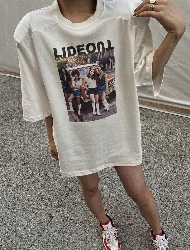 New in early summer! [open] casual round neck Pullover figure print short sleeve T-shirt 3736# ozq