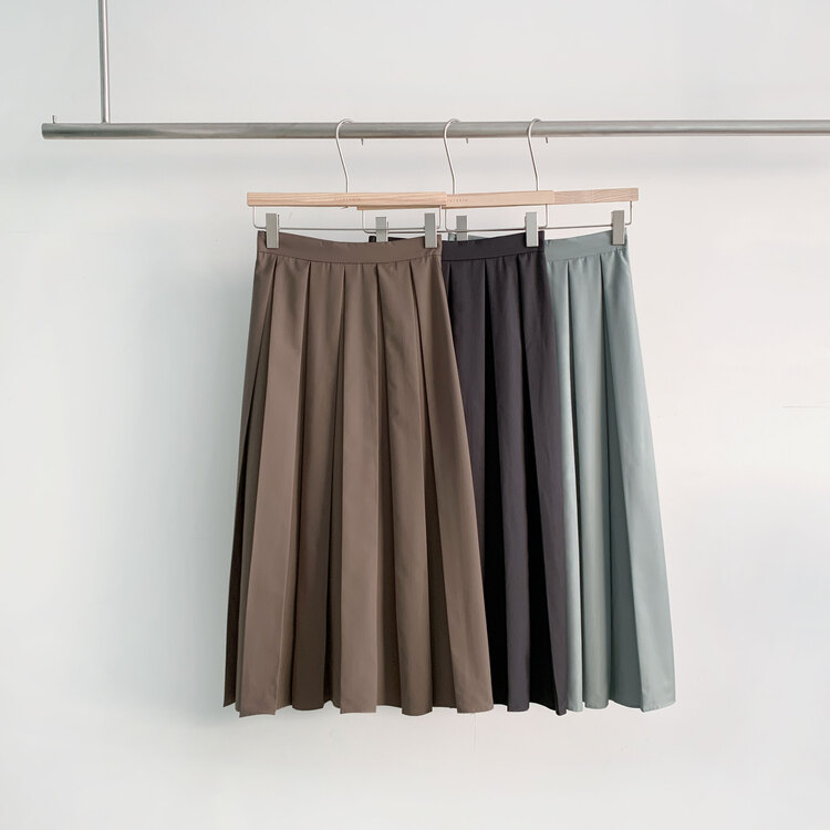 New in early summer! [ever true] high waist loose mid length pleated skirt 21275# CLS