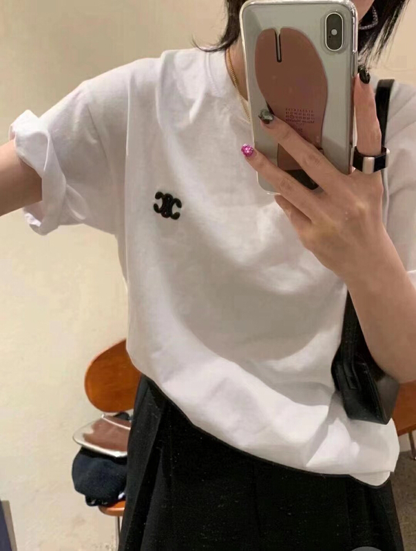 [Xiaoxiaojia] simple and versatile small embroidery short sleeve T-shirt 80576# WTT