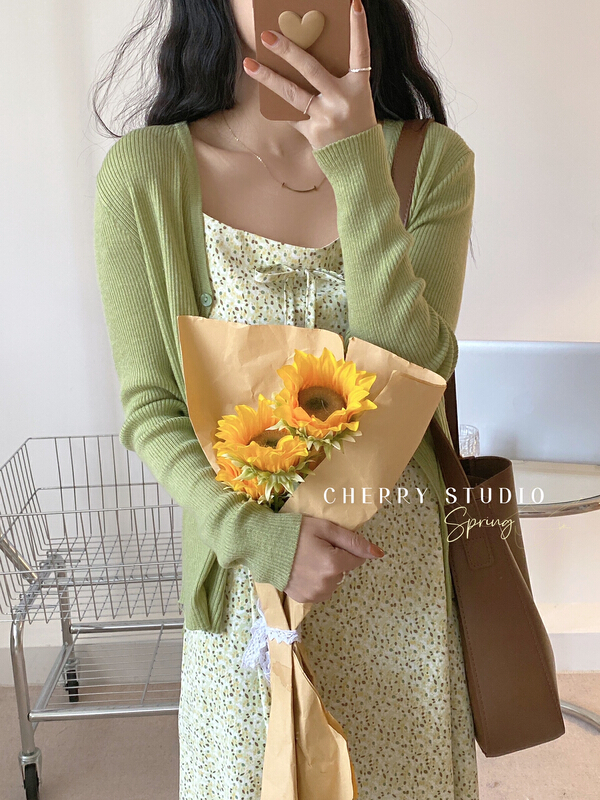 [cherry studio] Korean style small fresh and versatile knitted cardigan (only cardigan) b5058# HBx