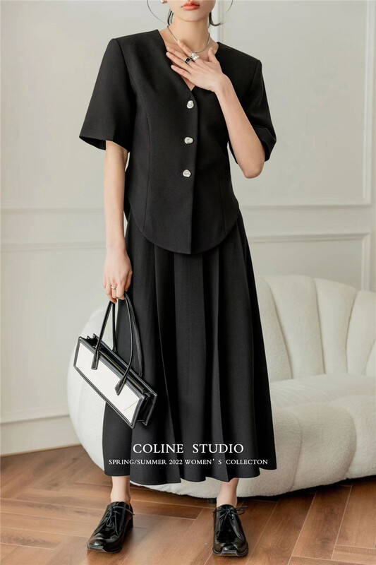 New year in early spring! [Coline] Korean style A-shaped medium length skirt c2103a# hyy