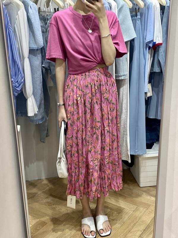 New in early summer! [best u] fashion floral mid length skirt 55902# LSW