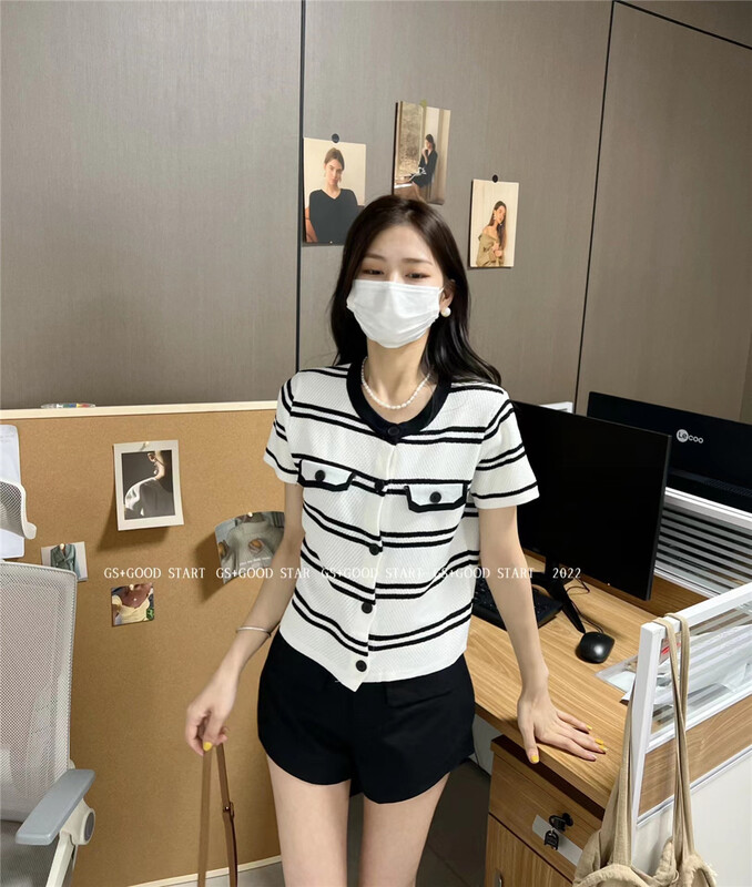 [GS. Good star] STRIPED FASHION slim knit cardigan 22666# hjy