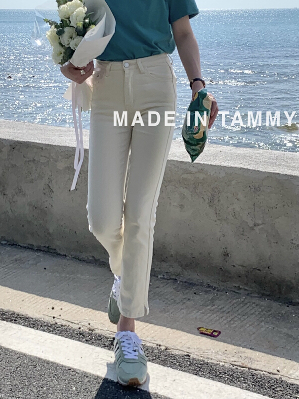 New year in early spring! [Tammy] high waist super elastic and thin versatile jeans 50755-1# L