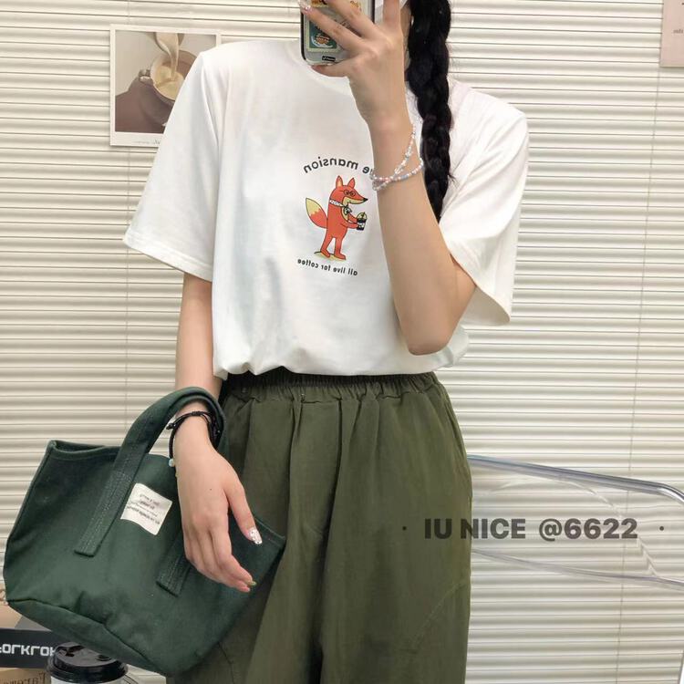 [IU nice] Korean round neck comfortable short sleeve T-shirt 6622# ll