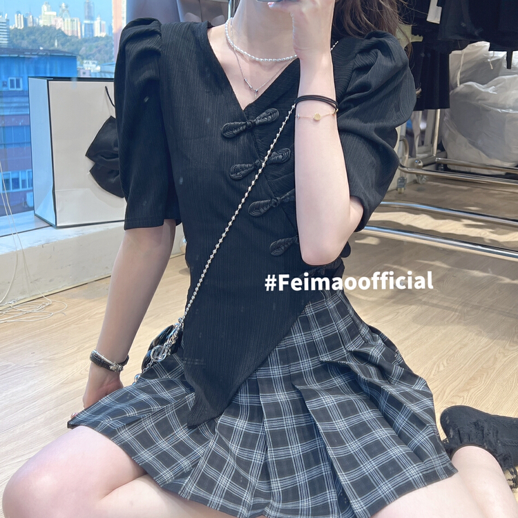 goods in stock! [Feimao Philippine cat] Korean checkered age reducing skirt ym-7008# LSL